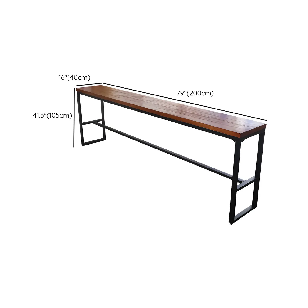 Elegant Rectangular Pine Wood Brown 5- Seat Bar Set Image - 24 | homeyfad