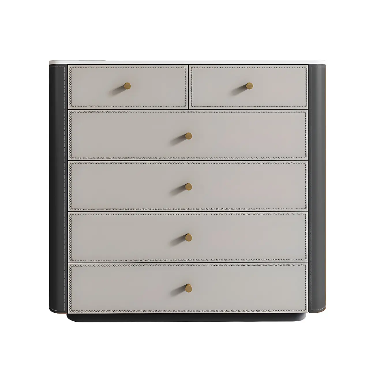 Classic Grey Stone Dresser with 6-Drawers for Bedroom Image - 10 | homeyfad