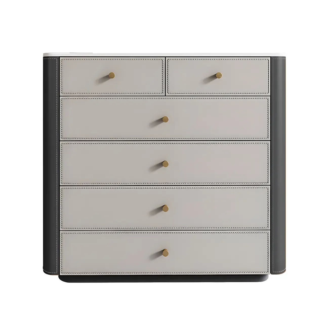 Classic Grey Stone Dresser with 6-Drawers for Bedroom Image - 10