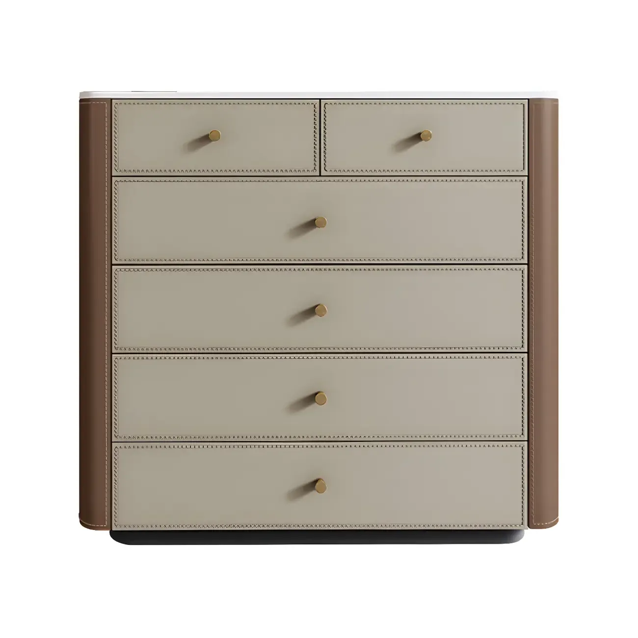 Classic Grey Stone Dresser with 6-Drawers for Bedroom Image - 11