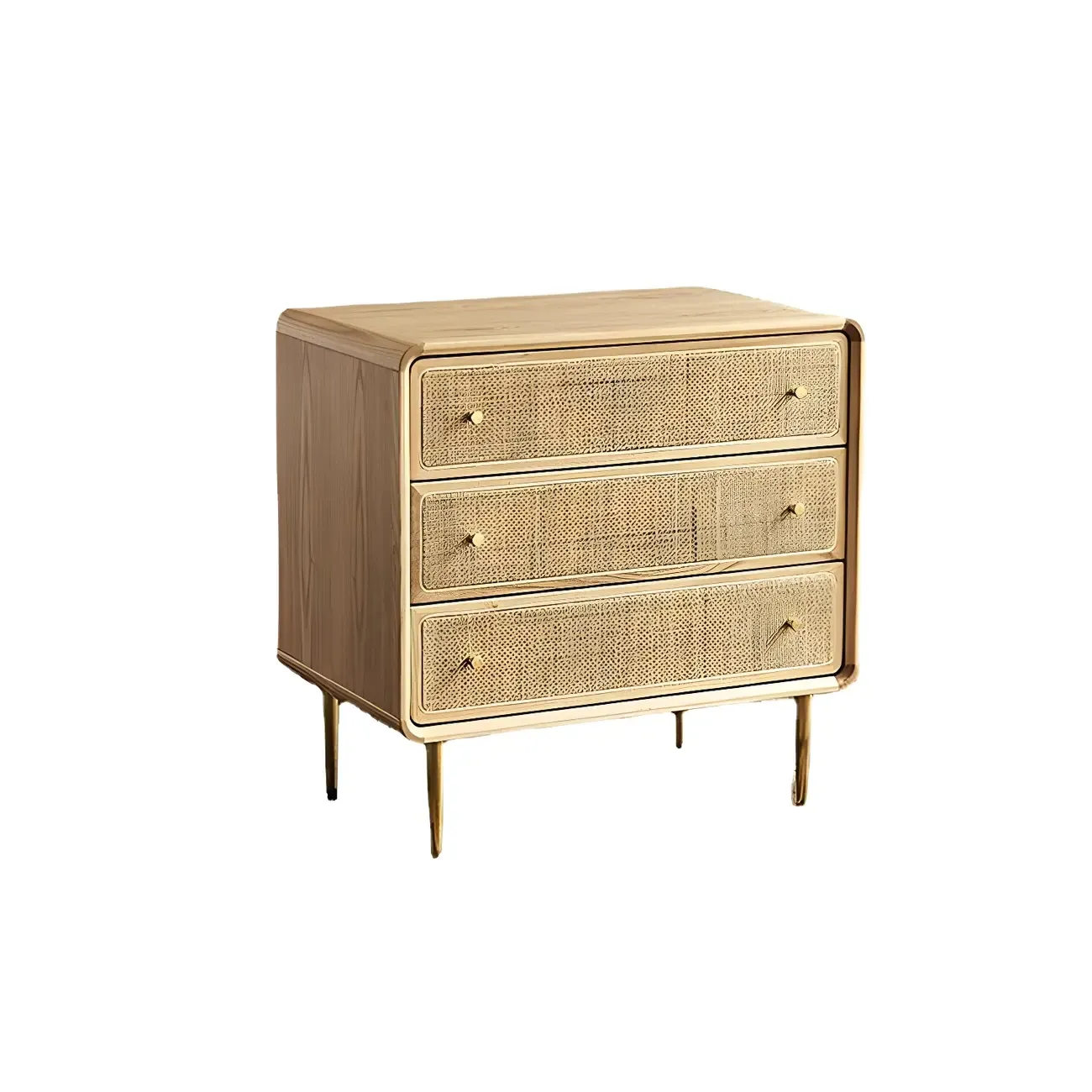 Traditional Natural Wooden Dresser with Drawers for Bedroom Use Image - 5