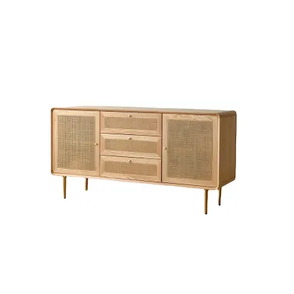 Traditional Natural Wooden Dresser with Drawers for Bedroom Use Image - 7