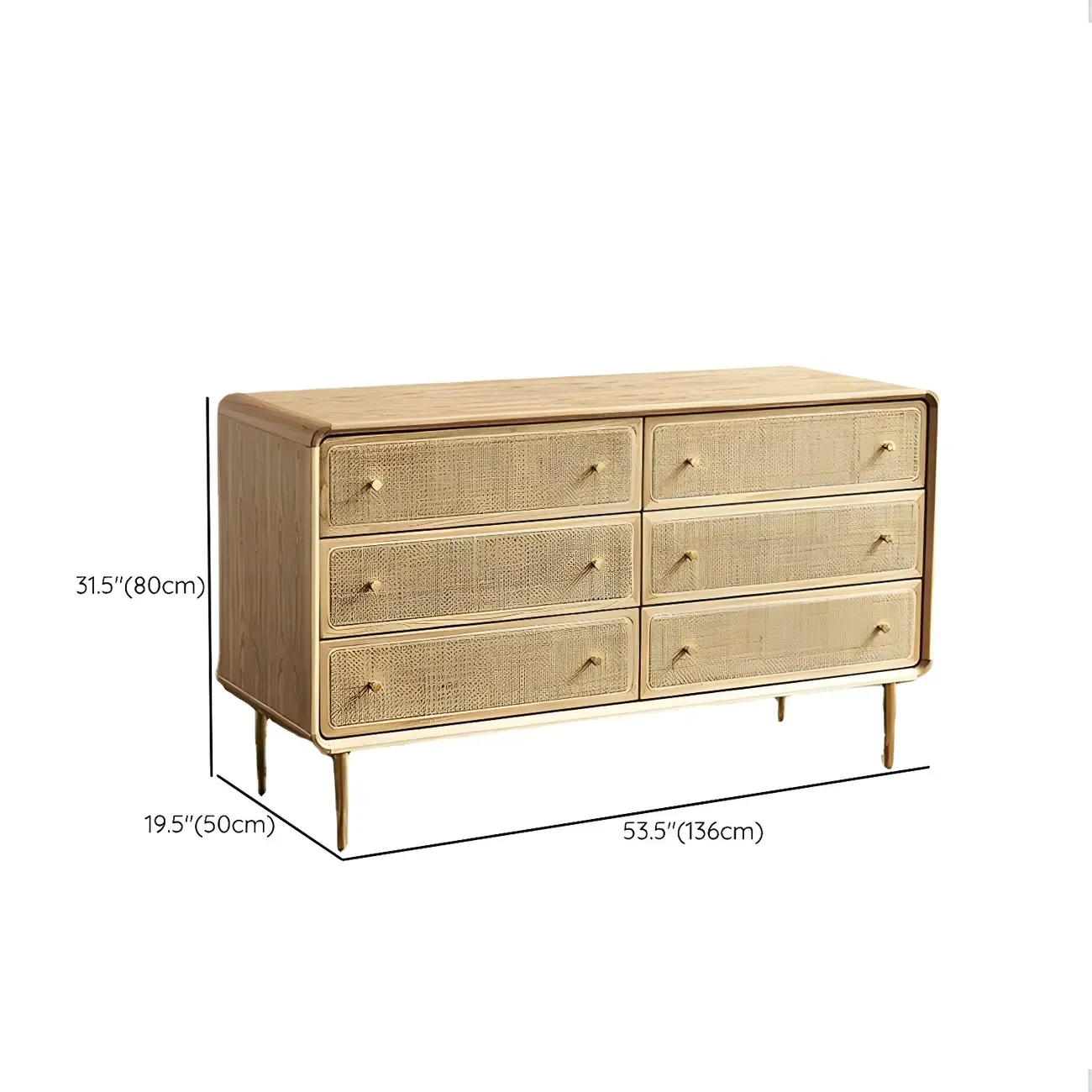 Traditional Natural Wooden Dresser with Drawers for Bedroom Use Image - 13