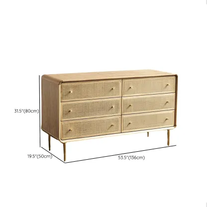 Traditional Natural Wooden Dresser with Drawers for Bedroom Use Image - 13