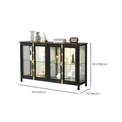 Vintage Metal Glass Display Curio Cabinet with Lighting Image - 19