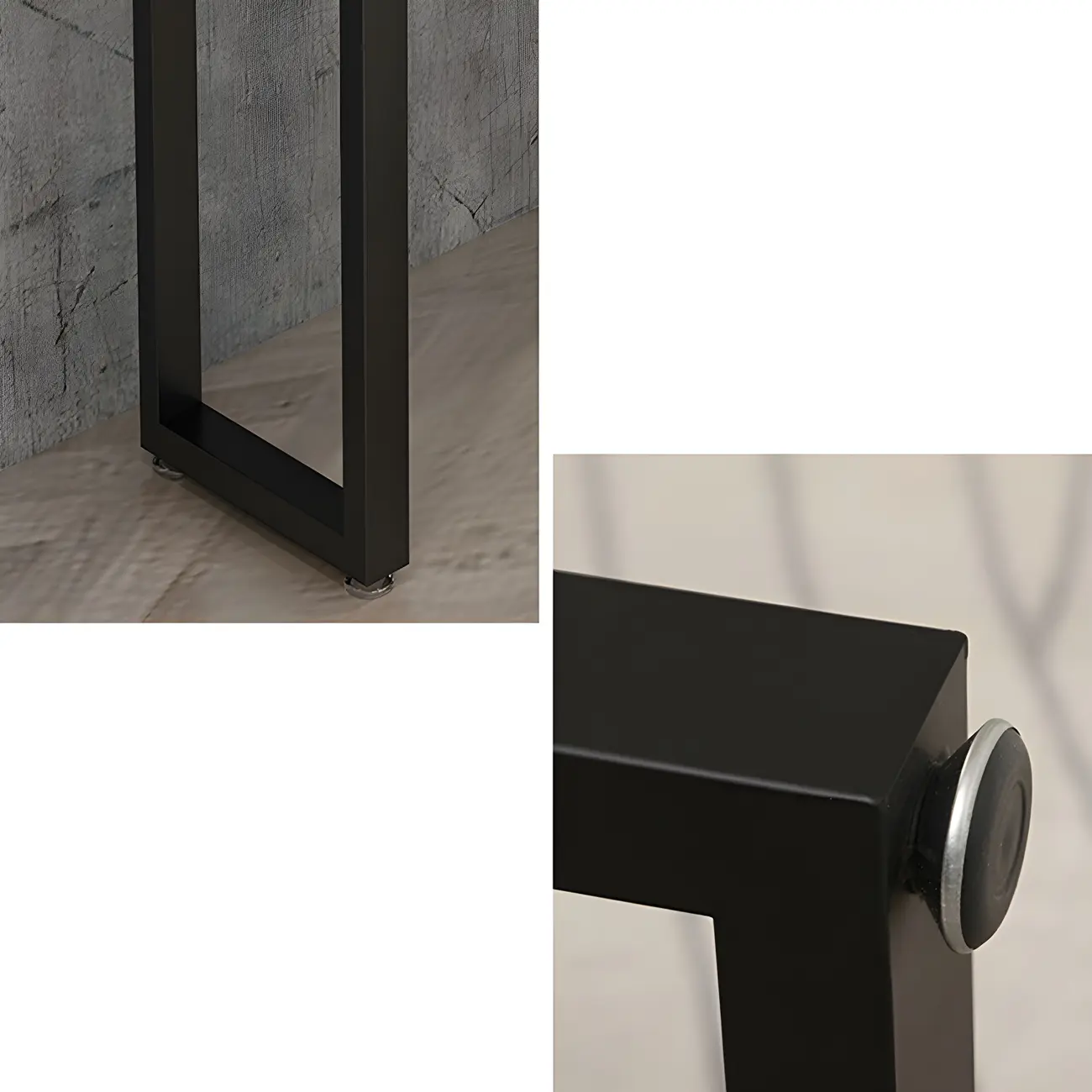 Pine Wood Rectangular Metal Base Bar Table Brown Image - 9 | homeyfad