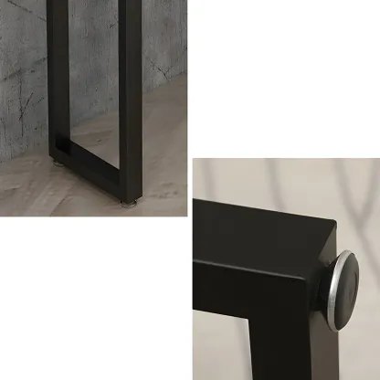 Pine Wood Rectangular Metal Base Bar Table Brown Image - 9