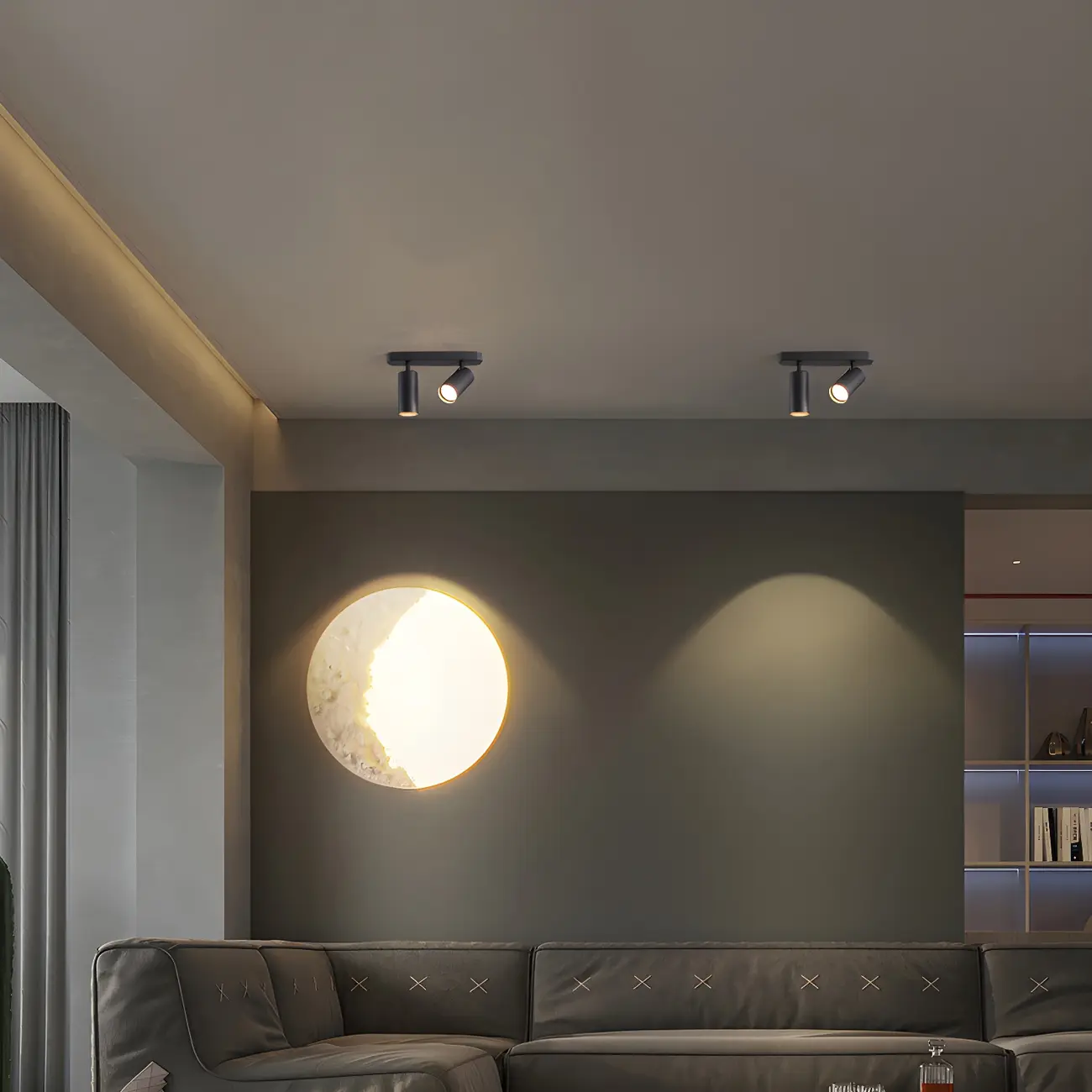Modern Semi Flush Ceiling Light for Bedroom with Aluminum Shade Image - 6 | homeyfad