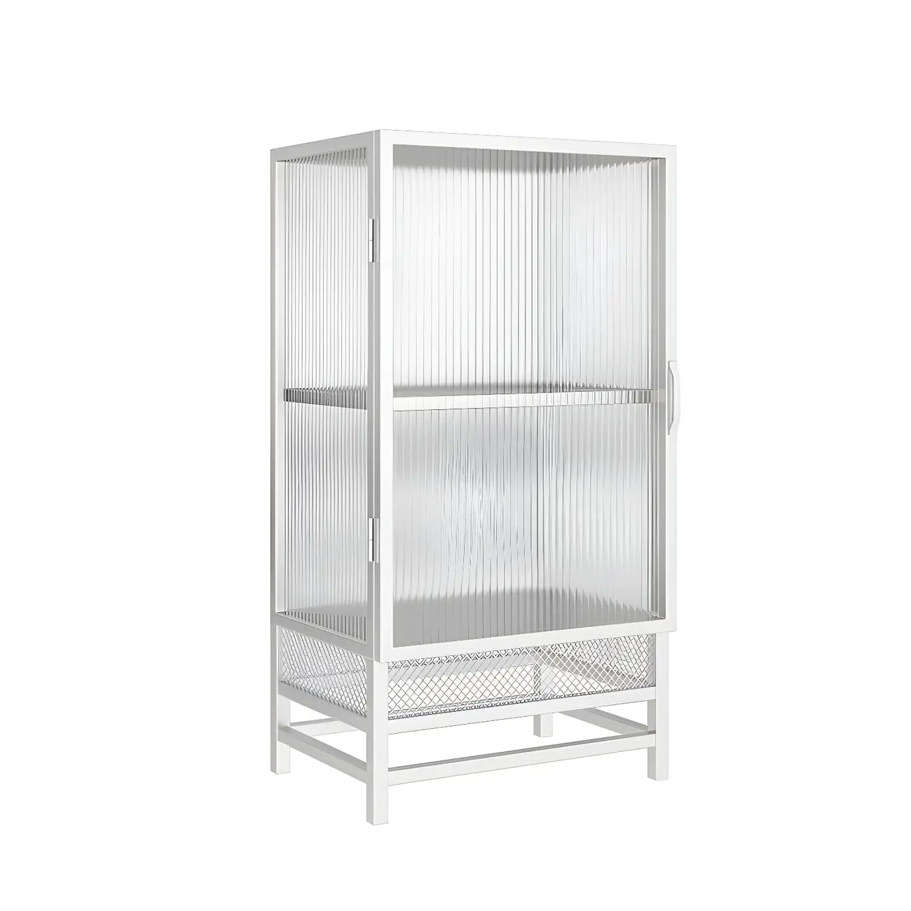 Modern Metal Display Cabinet with Glass Doors for Living Room Image - 9 | homeyfad