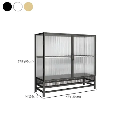 Modern Metal Display Cabinet with Glass Doors for Living Room #size