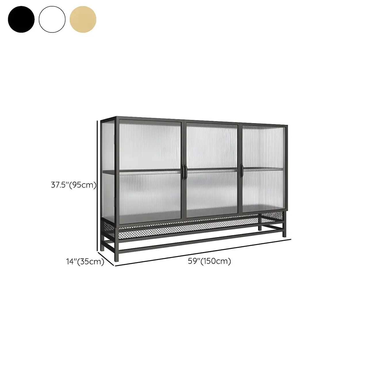 Modern Metal Display Cabinet with Glass Doors for Living Room Image - 20 | homeyfad