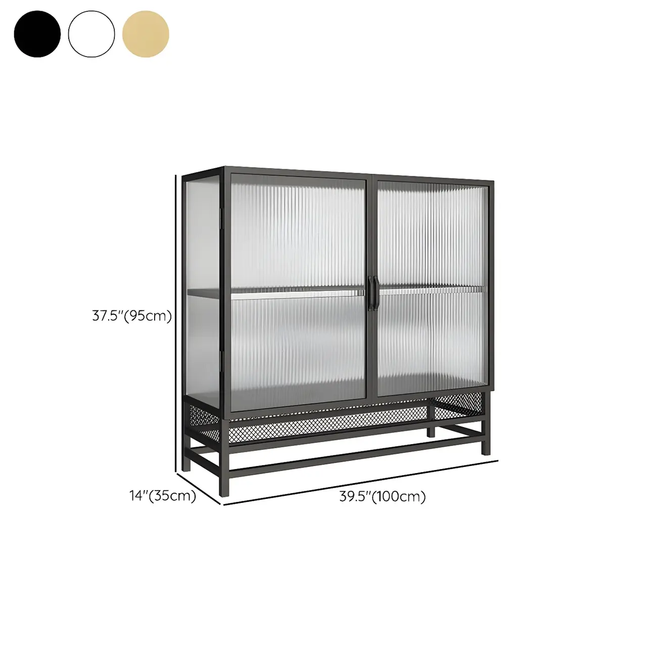 Modern Metal Display Cabinet with Glass Doors for Living Room Image - 21 | homeyfad