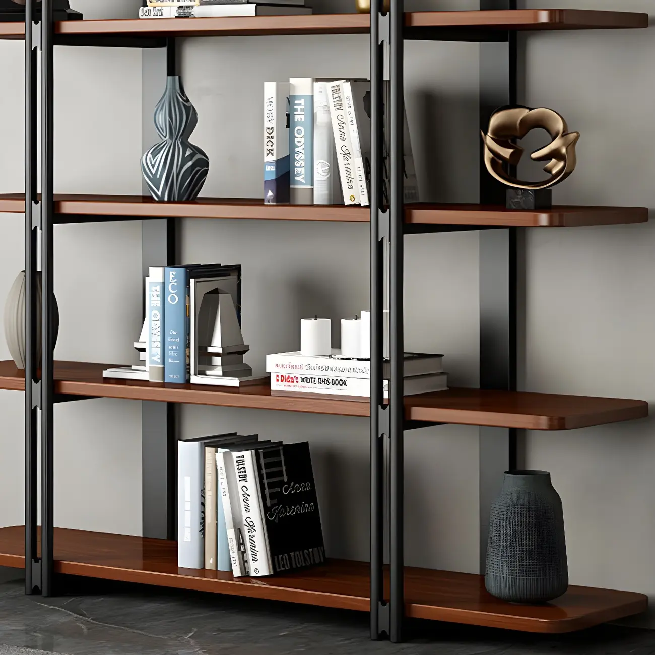 Etagere 5-Tier Pine Wood Open Display Bookcase Image - 6 | homeyfad