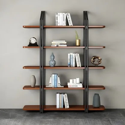 Etagere 5-Tier Pine Wood Open Display Bookcase Image - 8