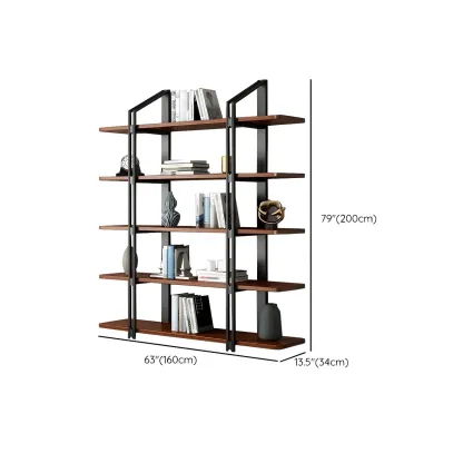 Etagere 5-Tier Pine Wood Open Display Bookcase Image - 11