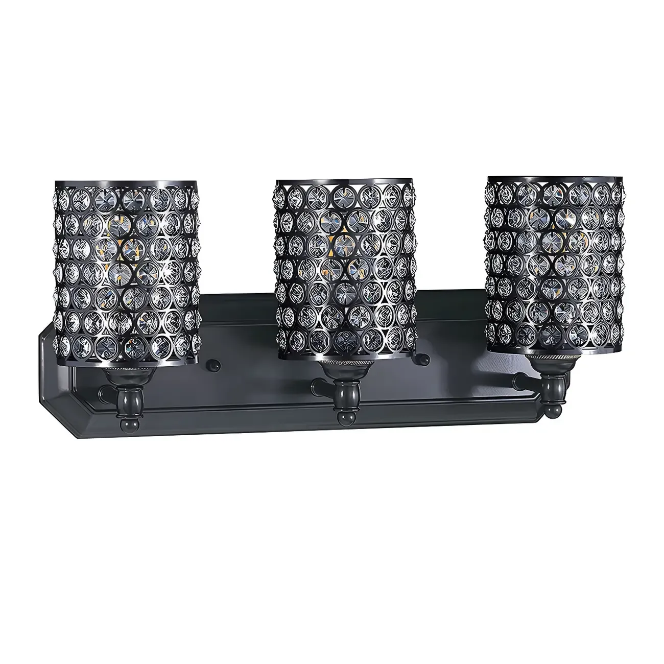 Crystal Cylinder Vanity Light for Glamorous Bathroom Image - 7