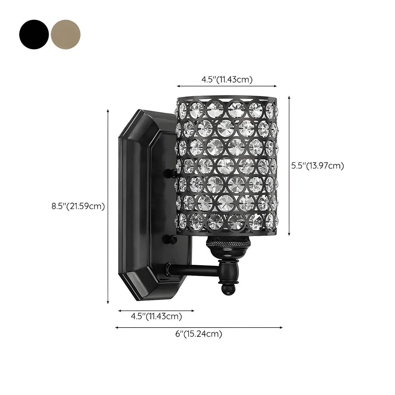 Crystal Cylinder Vanity Light for Glamorous Bathroom #size | homeyfad