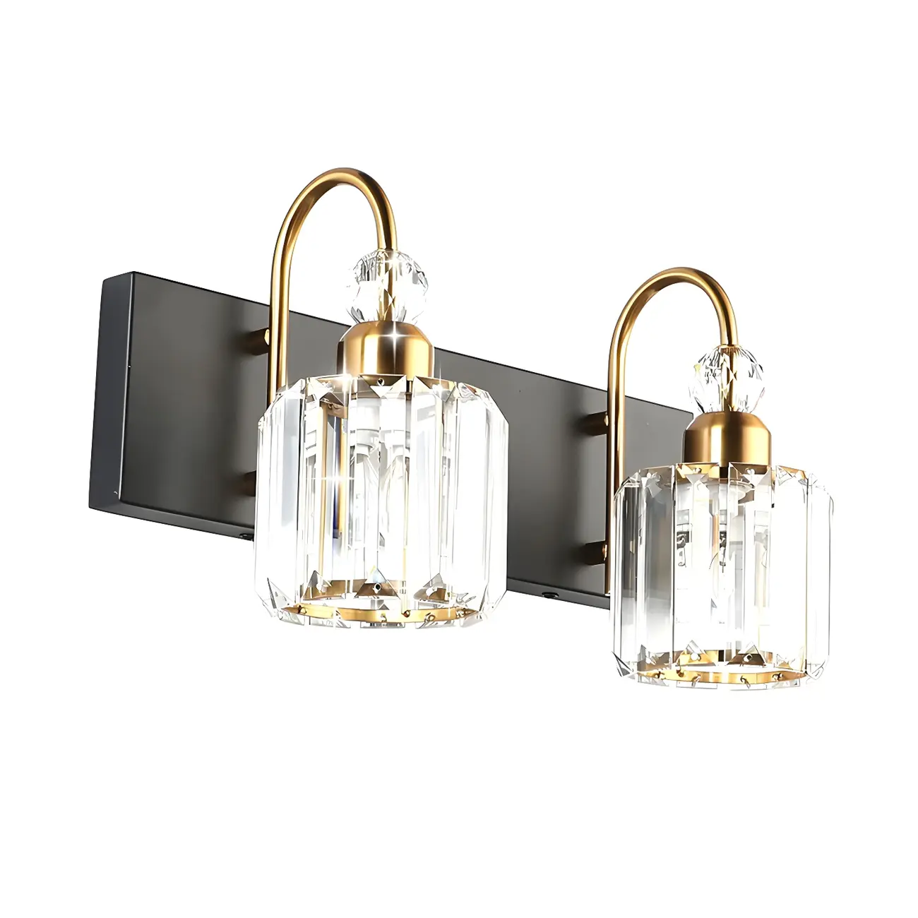 Nordic Glam Vanity Light with Crystal Shade for Bathroom Image - 12 | homeyfad