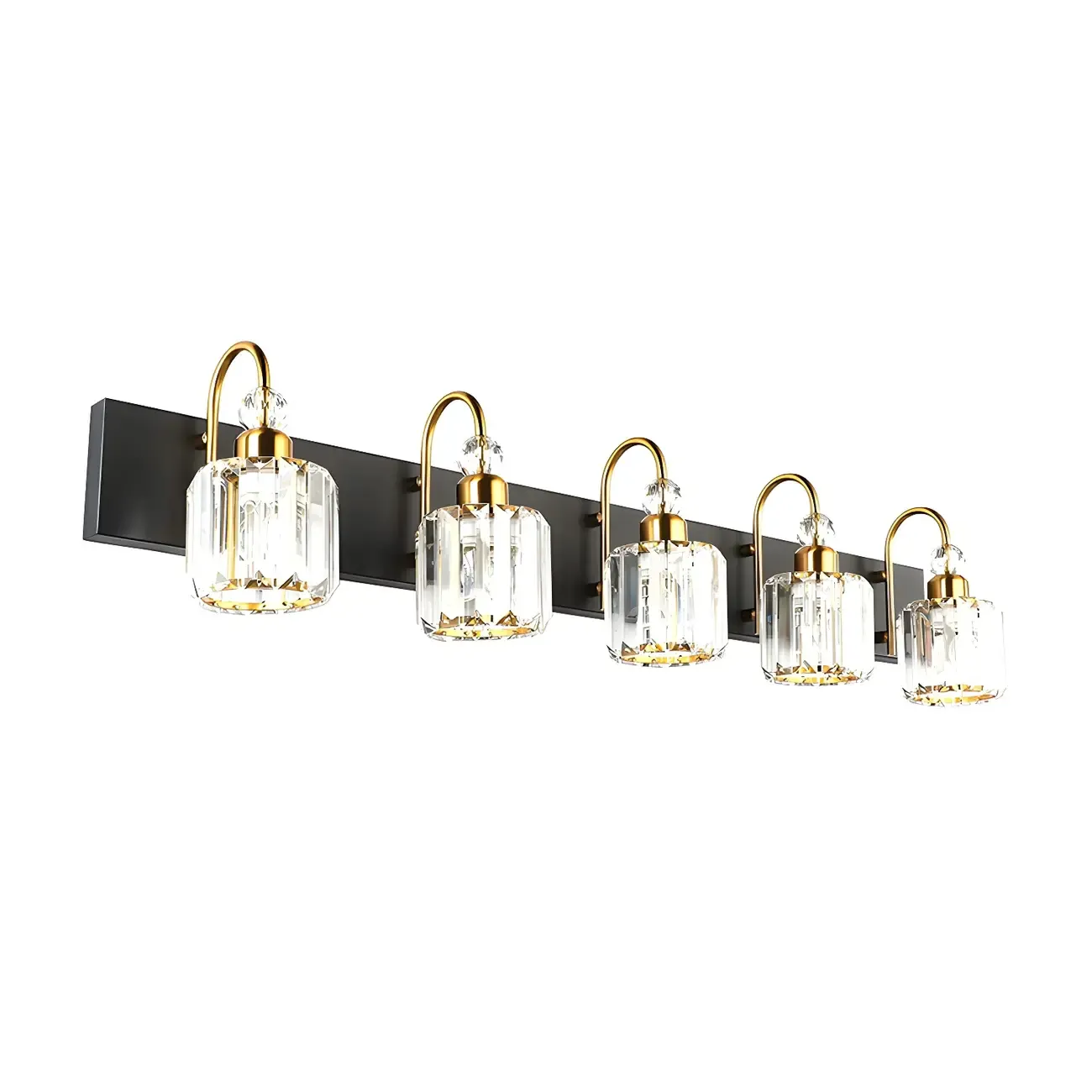 Nordic Glam Vanity Light with Crystal Shade for Bathroom Image - 15