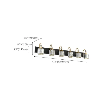 Nordic Glam Vanity Light with Crystal Shade for Bathroom Image - 22