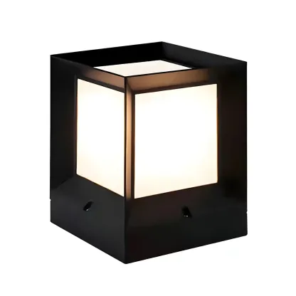 Outdoor Rectangle Black Plastic Solar Post Cap Light LED Lamp Image - 5