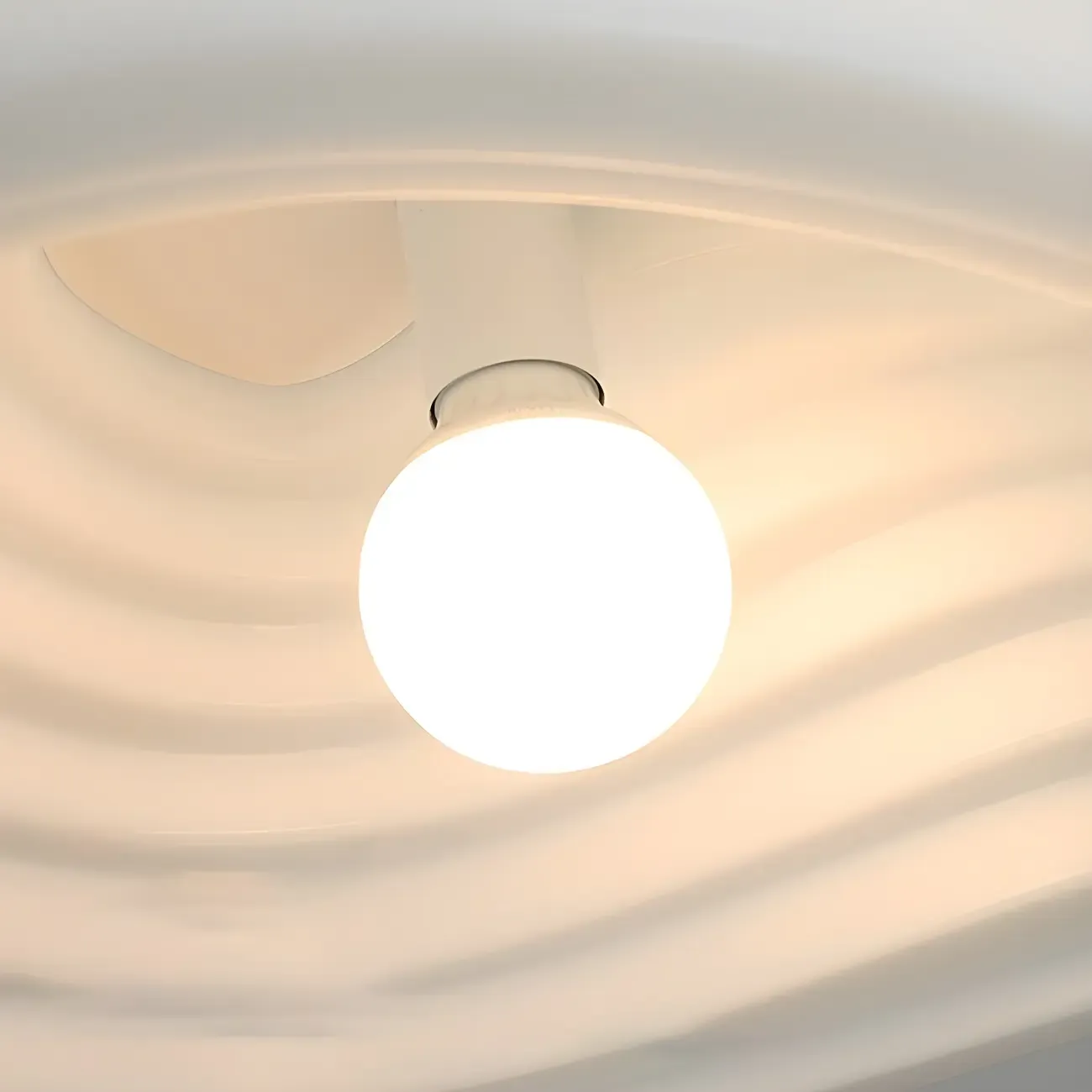 Modern White LED Kitchen Island Light Plastic Tapered Shade Image - 9