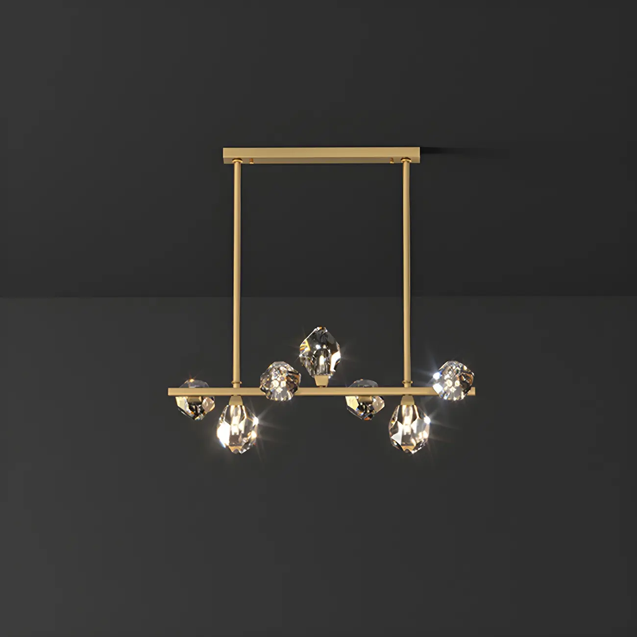 Contemporary Linear Crystal Island Pendant Light Image - 4 | homeyfad