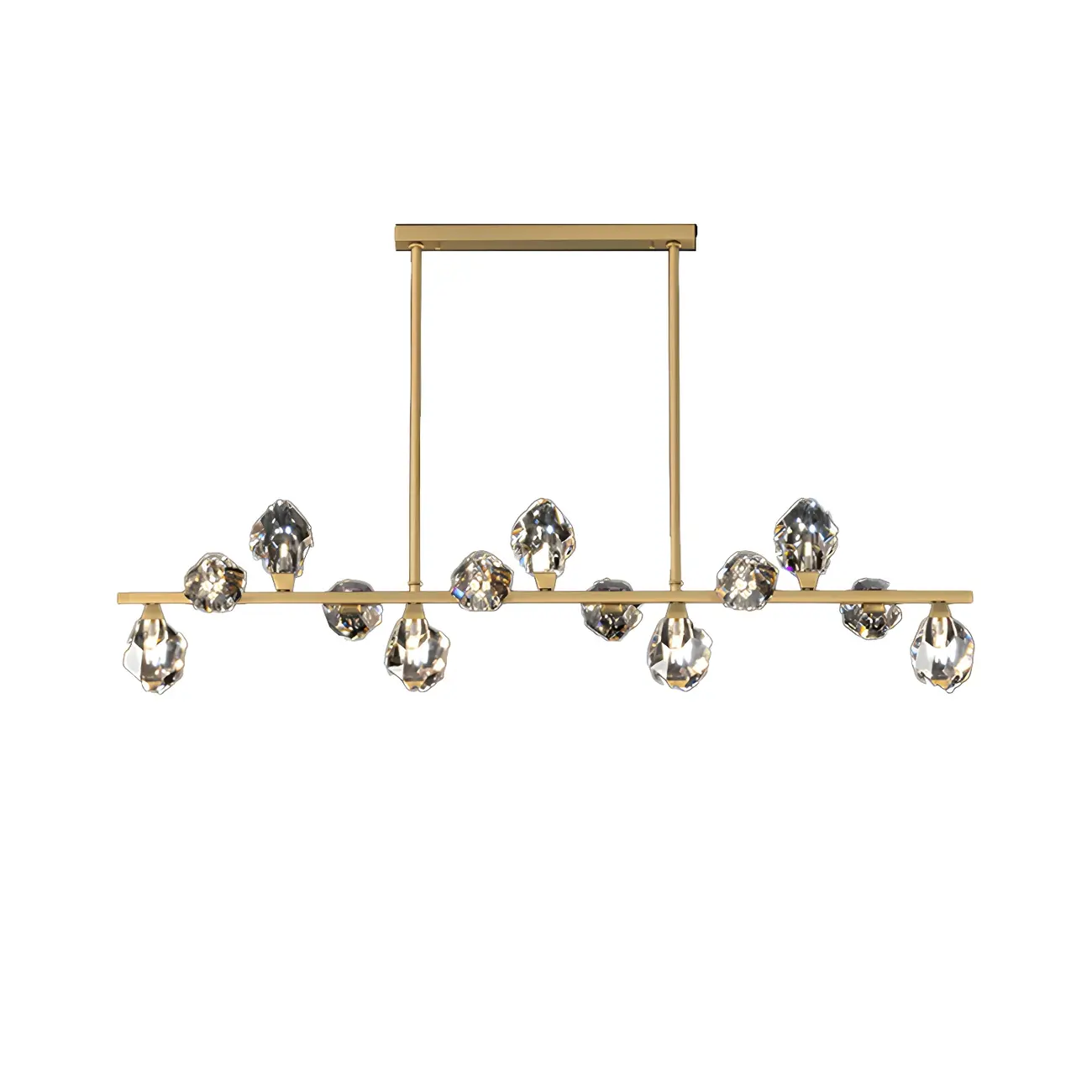 Contemporary Linear Crystal Island Pendant Light Image - 9 | homeyfad