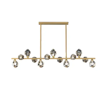 Contemporary Linear Crystal Island Pendant Light Image - 9