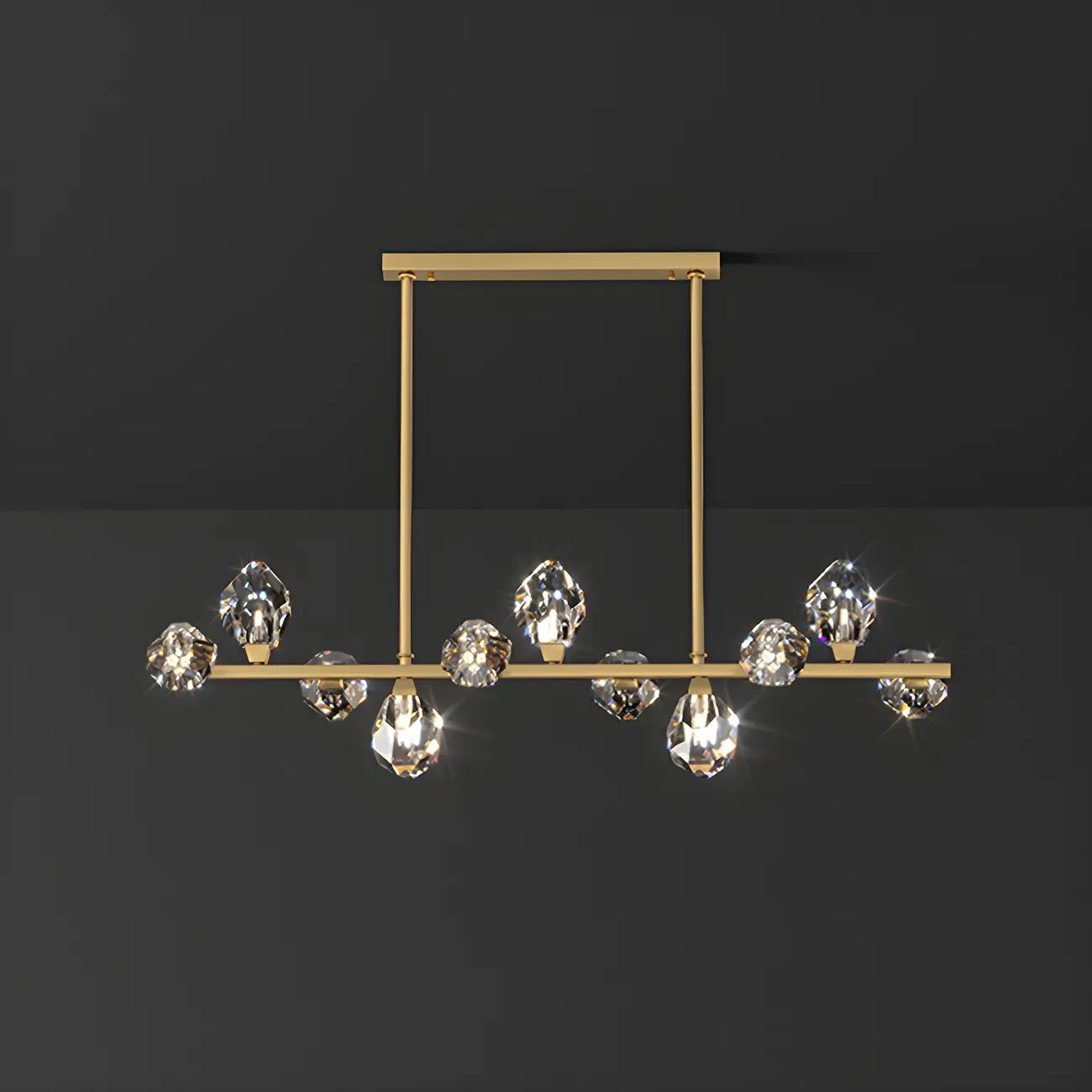 Contemporary Linear Crystal Island Pendant Light Image - 11 | homeyfad