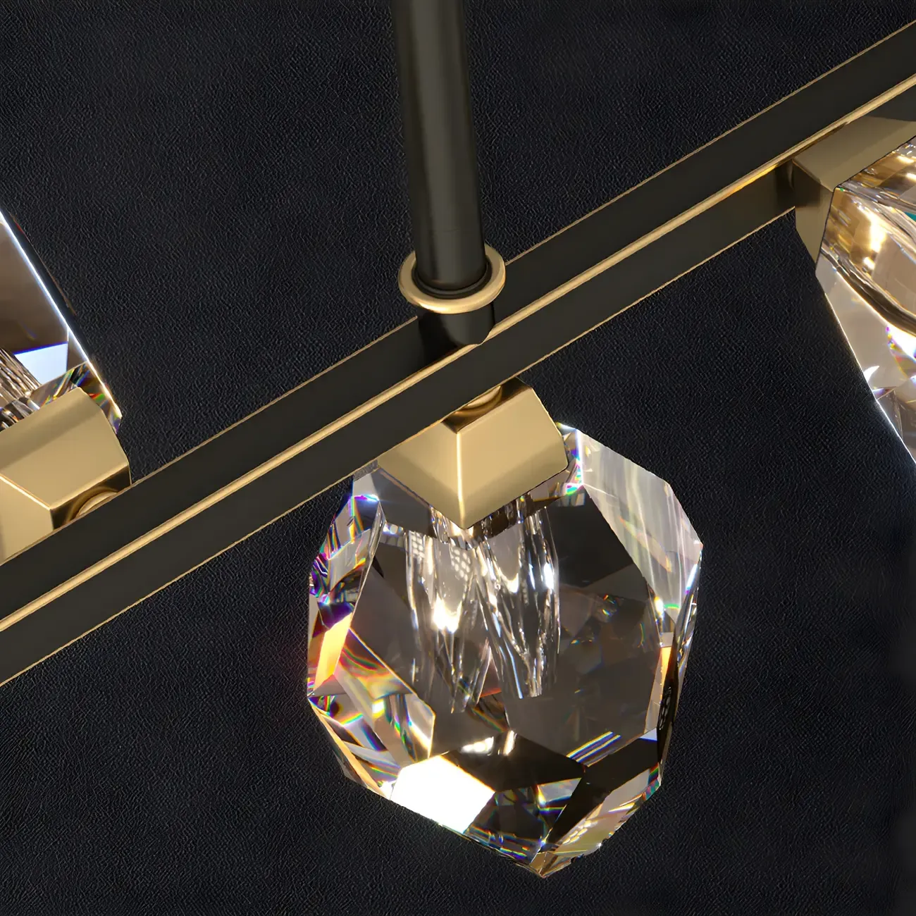 Contemporary Linear Crystal Island Pendant Light Image - 12