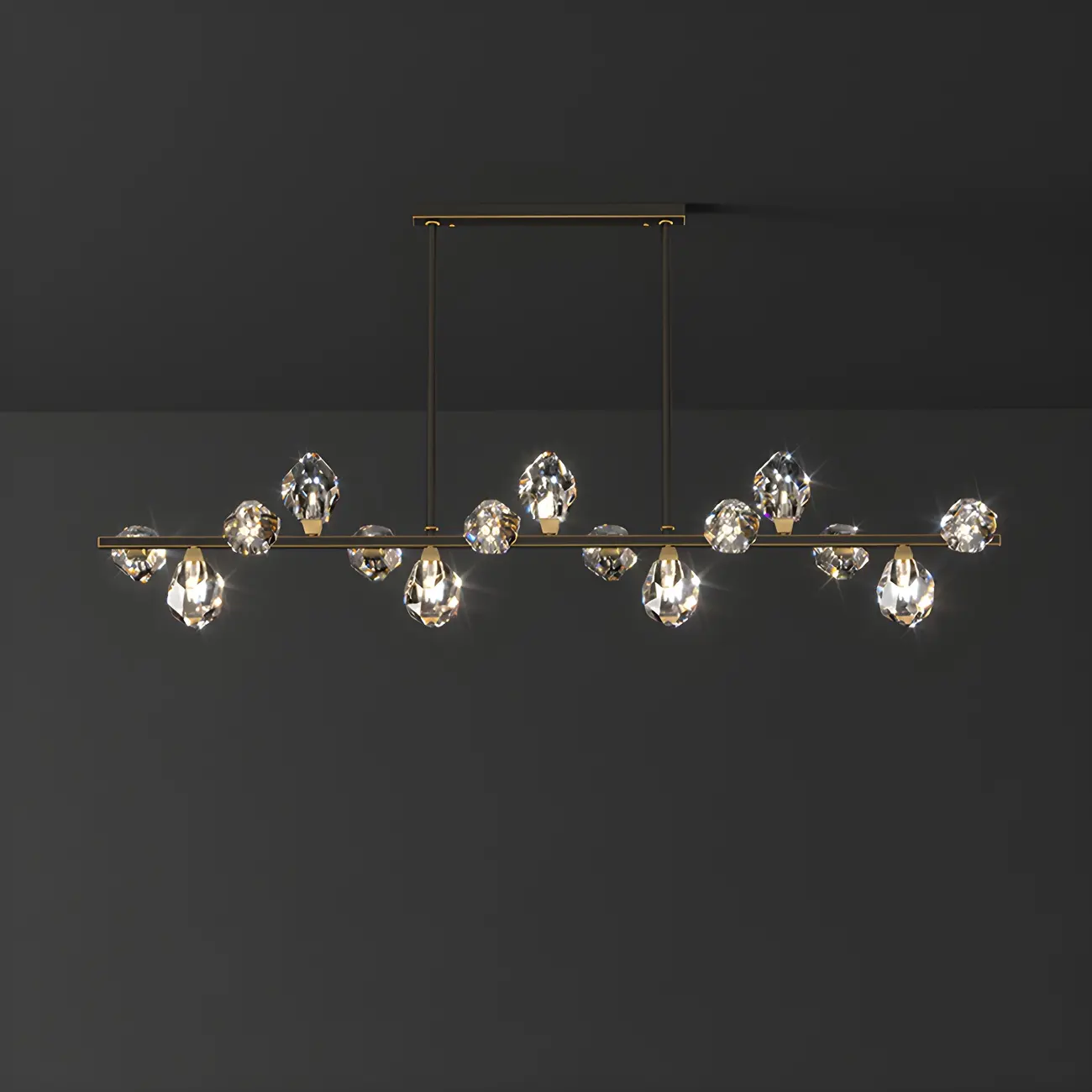 Contemporary Linear Crystal Island Pendant Light Image - 17 | homeyfad