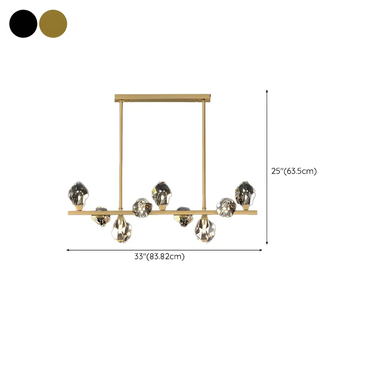 Contemporary Linear Crystal Island Pendant Light Image - 20