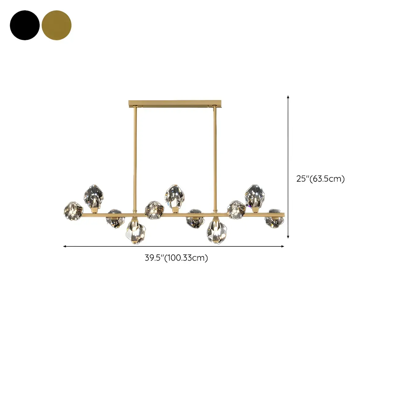 Contemporary Linear Crystal Island Pendant Light Image - 21