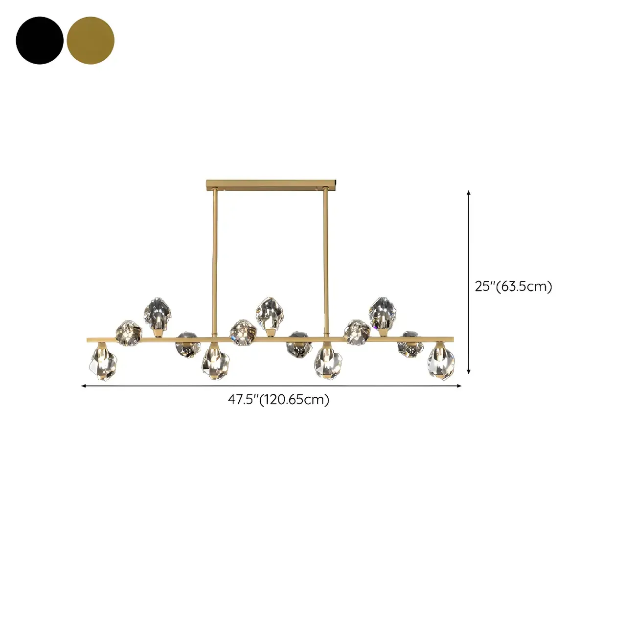 Contemporary Linear Crystal Island Pendant Light Image - 22