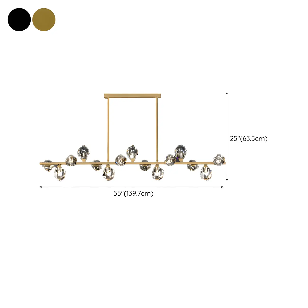 Contemporary Linear Crystal Island Pendant Light Image - 23 | homeyfad