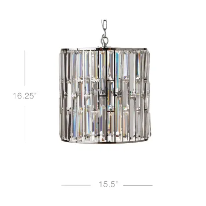 Modern Drum Crystal Glass Pendant Light #size