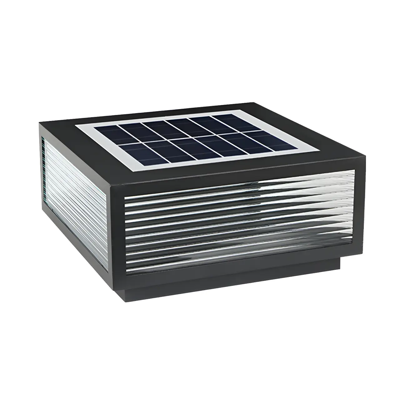 Black Rectangle Color-Changing Solar Outdoor Post Lights | homeyfad