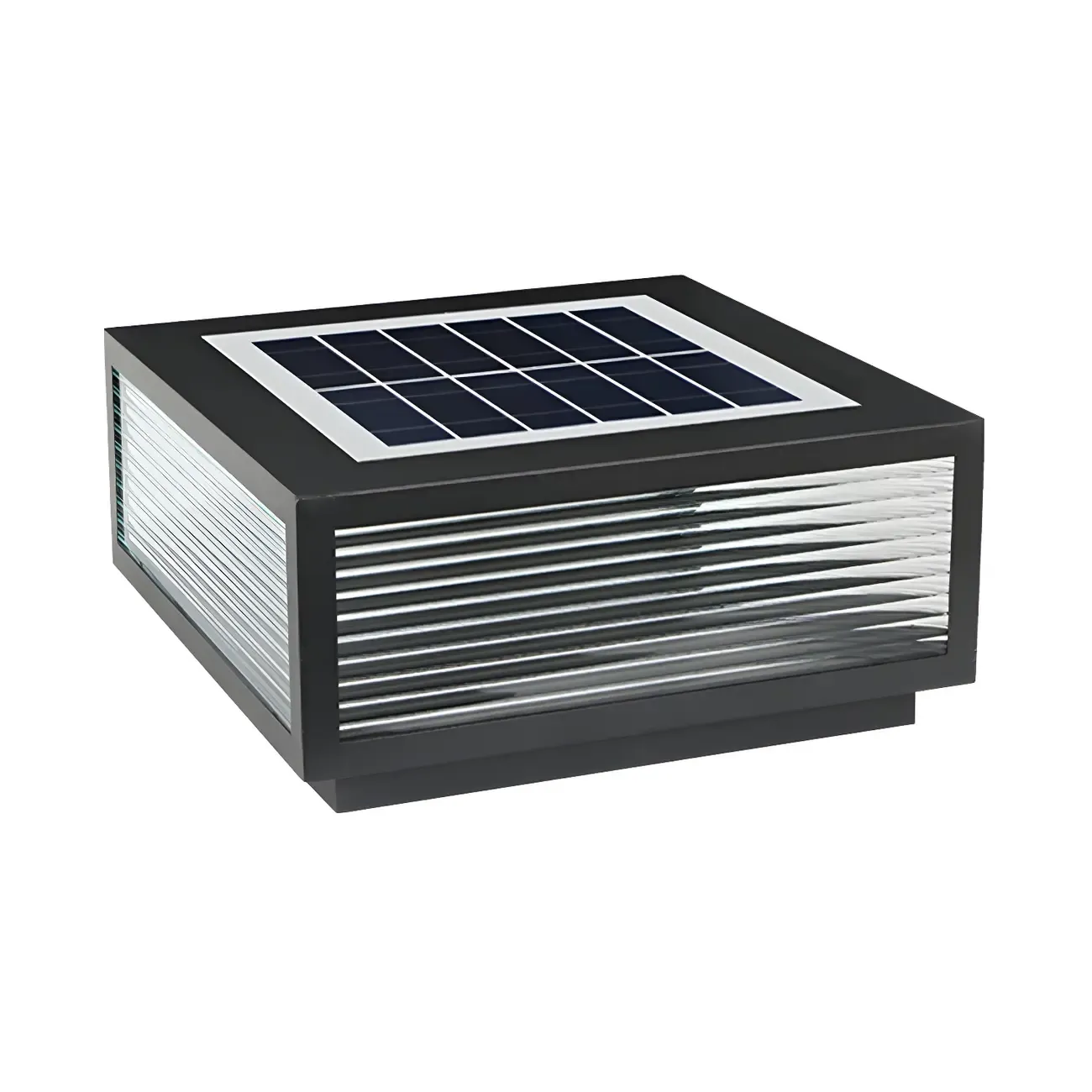 Black Rectangle Color-Changing Solar Outdoor Post Lights