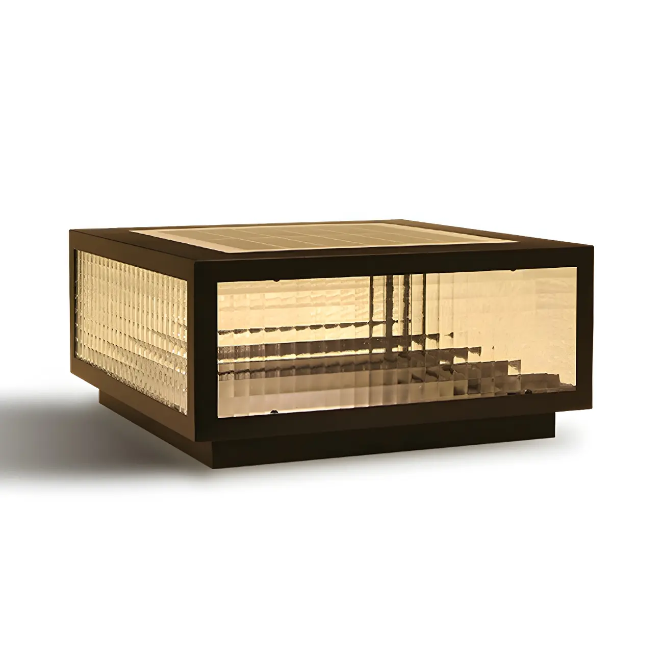 Black Rectangle Color-Changing Solar Outdoor Post Lights | homeyfad