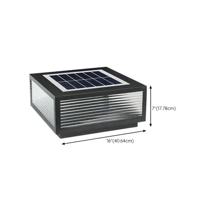 Black Rectangle Color-Changing Solar Outdoor Post Lights