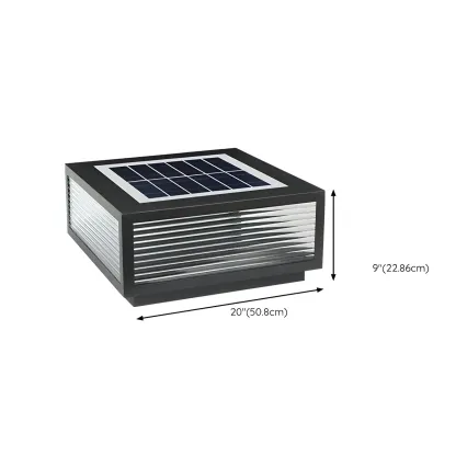 Black Rectangle Color-Changing Solar Outdoor Post Lights