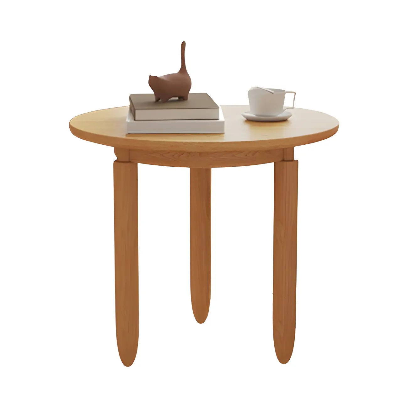 Brown Round Modern Wood Glass Drawer Coffee Table Image - 12 | homeyfad