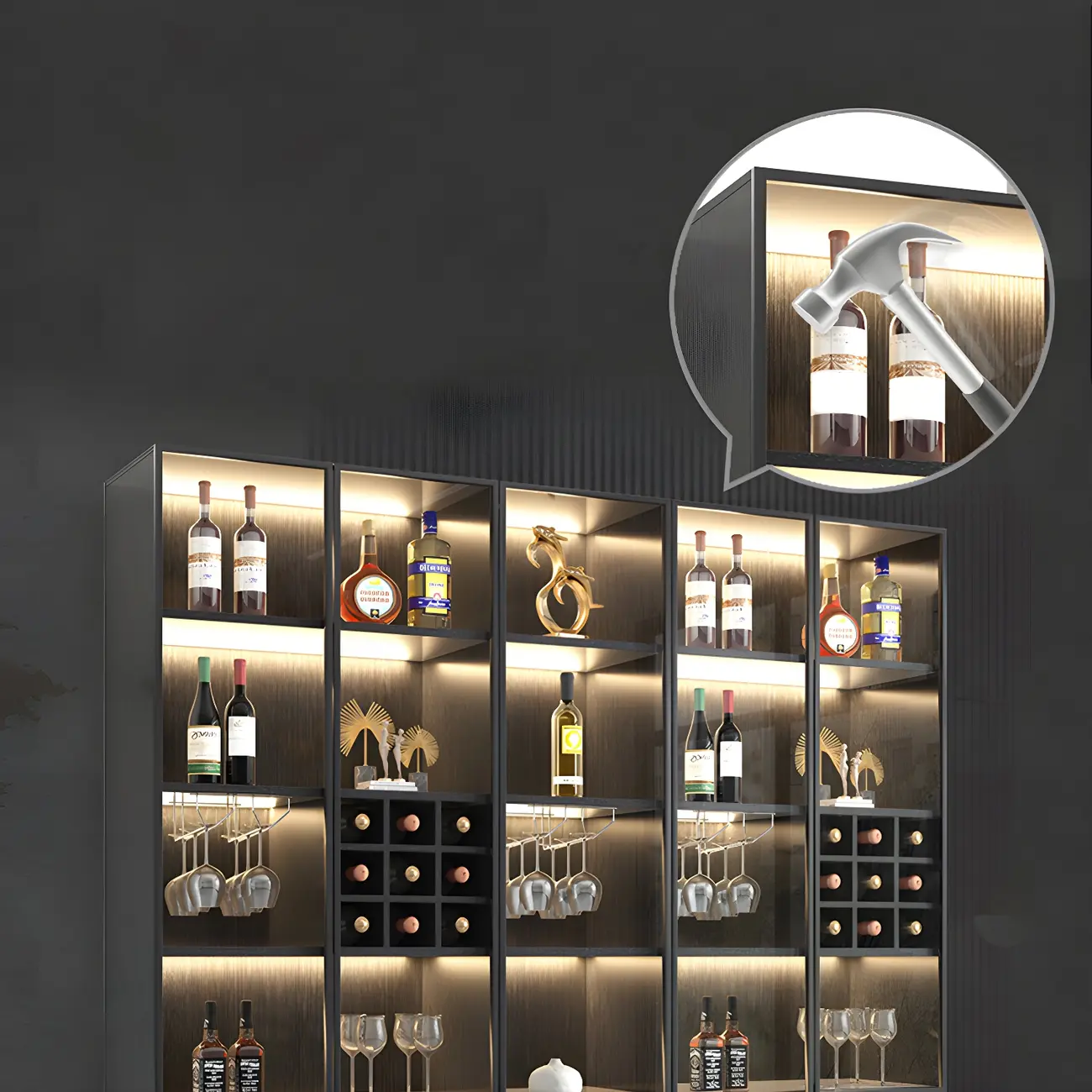 Stylish Wooden Display Cabinet with Glass Doors for Home Image - 9 | homeyfad