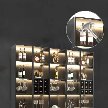 Stylish Wooden Display Cabinet with Glass Doors for Home Image - 9