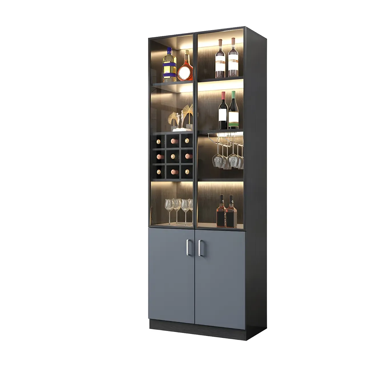 Stylish Wooden Display Cabinet with Glass Doors for Home Image - 13