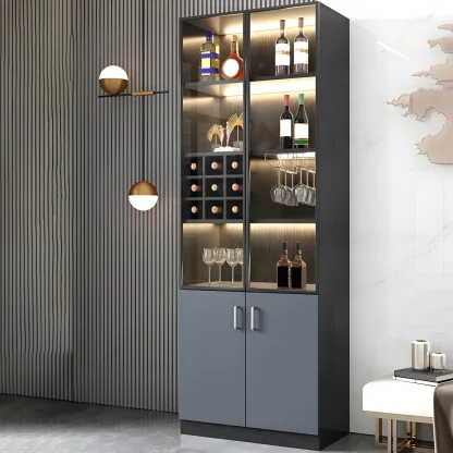 Stylish Wooden Display Cabinet with Glass Doors for Home Image - 15