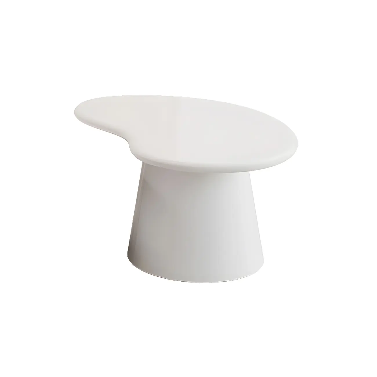 Pure White Round Modern Wood Drawer Coffee Table Image - 5 | homeyfad