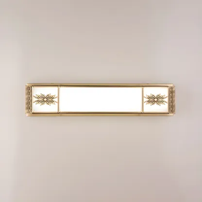Gold Trim Vanity Bar Light with Glass Shade for Bathroom Image - 10