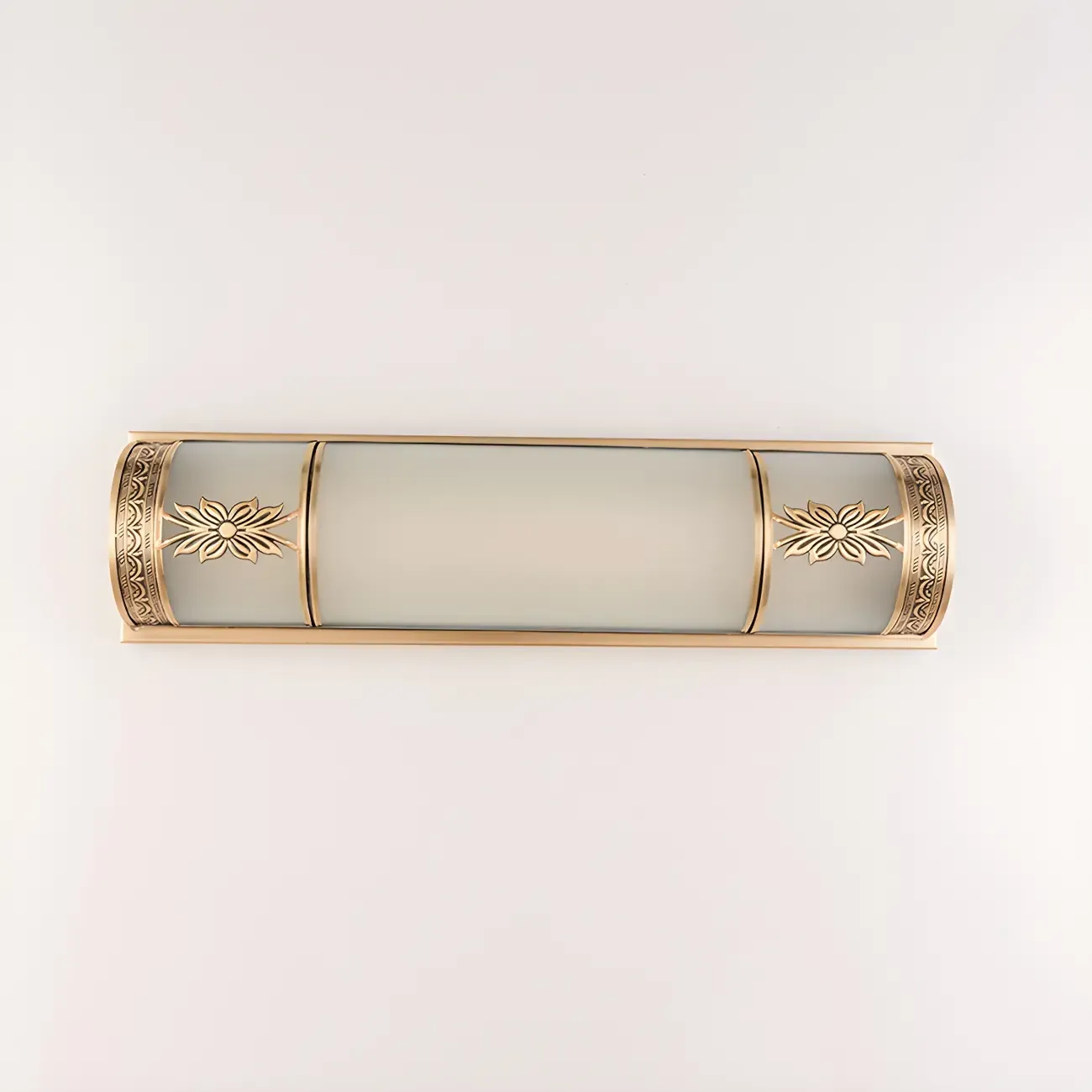 Gold Trim Vanity Bar Light with Glass Shade for Bathroom Image - 15